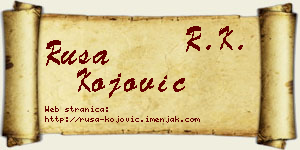 Rusa Kojović vizit kartica